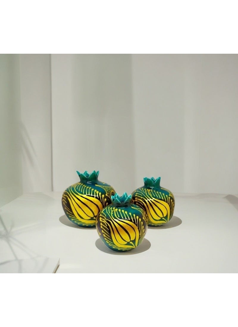 EGE - A an Tile Set of 3 Pomegranates - Image 1