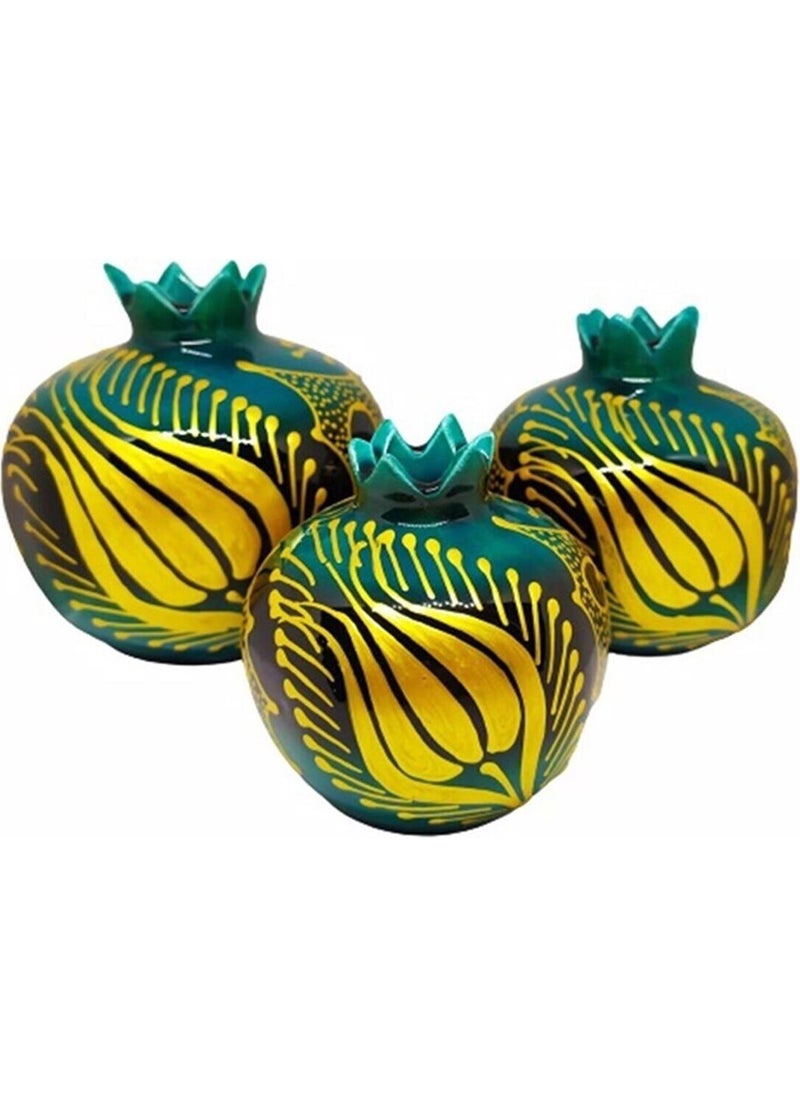 EGE - A an Tile Set of 3 Pomegranates - Image 1