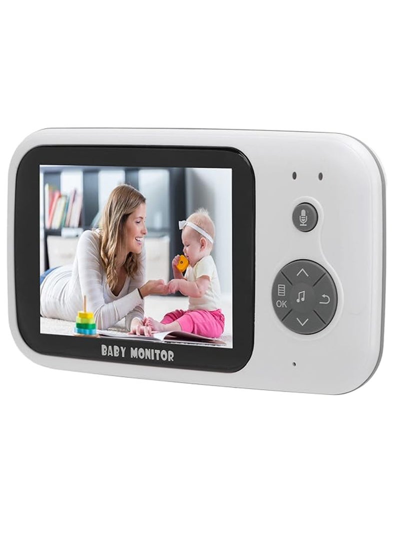 3.2-Inch LCD Wireless Baby Monitor With Night Vision Two-Way Talk - White - Image 4