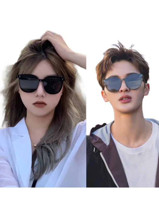 Lesca Lunetiergm Trendy Internet Celebrity Sunglasses, High-End Fashion, Driving Uv Protection, Mym Style, Black Frame - Image 1