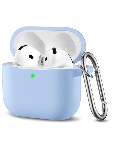 Compatible with AirPods 4 Case(2024), Soft Silicone Full Protective Case Cover for Apple AirPods 4 with Keychain, Compatible with AirPods 4th Generation Case Accessories for Women Men