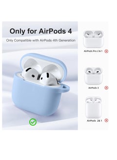 Generic Compatible with AirPods 4 Case(2024), Soft Silicone Full Protective Case Cover for Apple AirPods 4 with Keychain, Compatible with AirPods 4th Generation Case Accessories for Women Men  - Image 2