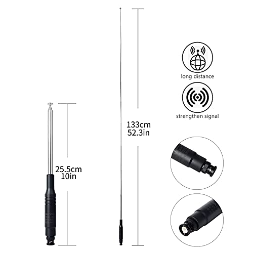 UAYESOK CB Antenna 27MHz 10 Meter BNC Antenna for Cobra HH50WXST HHRT50 C75WXST Midland 75-822 75-785 Uniden BC75XLT BC125AT PRO401HH Handheld Cb Radio Scanner - Image 2