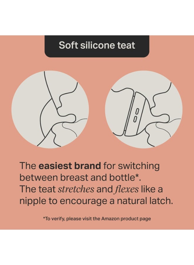tommee tippee Natural Start Newborn Starter Set Slow & Med Flow Breast Like Teats Anti Colic Valve Soft Silicone Nipple BPA Free 0 & 3M + 9 Pcs - Image 5