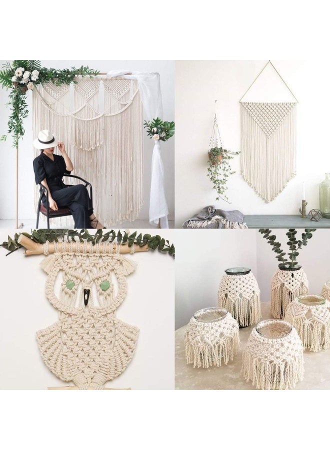 Premify 2 Packs 2Mm + 3Mm White Cotton Rope Macrame Cord, Natural Durable Long Rope Handmade Art Material For Craft Wall, Hanging Plants, Drawstrings, Gardening, Home Decorations (200 Meters)  - Image 4