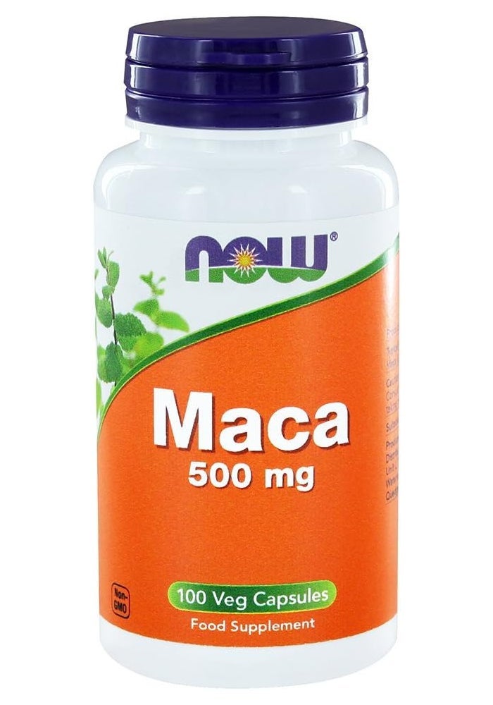 NOW Foods Maca Veg Capsules 500 mg - 100 Count - Image 1