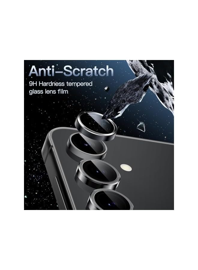 PROMASS Camera Lens Protector for Galaxy S24 FE, 9H Tempered Glass Metal Individual Ring Cover, HD Clear, 1 Set (Black) - Image 4