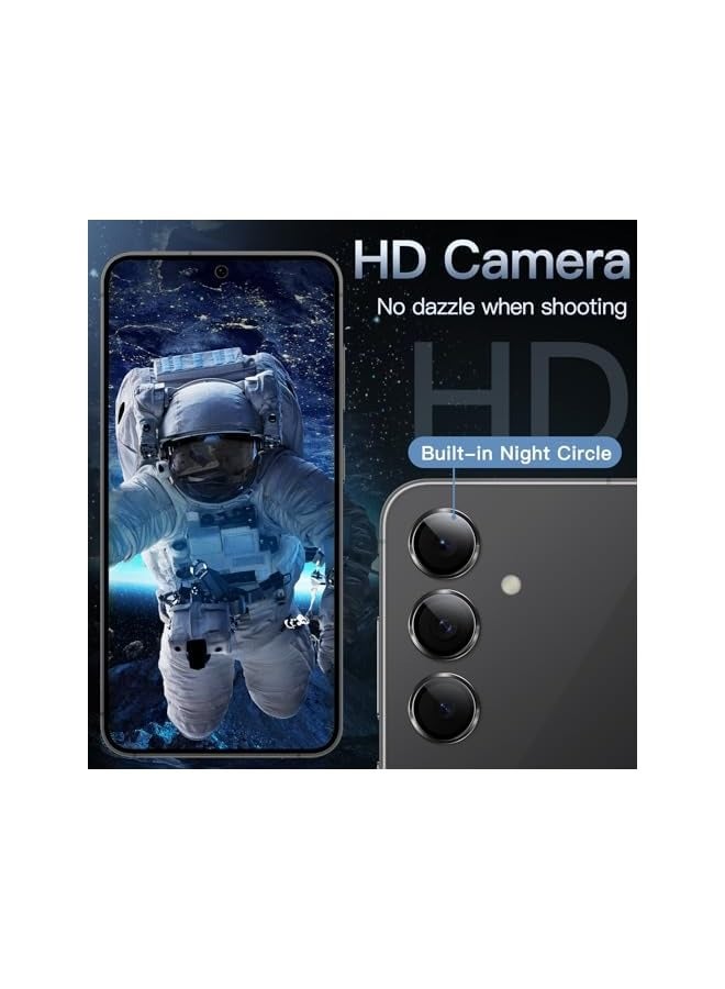 PROMASS Camera Lens Protector for Galaxy S24 FE, 9H Tempered Glass Metal Individual Ring Cover, HD Clear, 1 Set (Black) - Image 5
