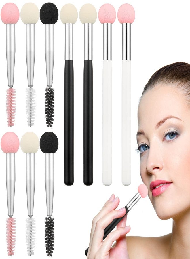 Skyley 10 Pcs Beauty Sponge Makeup Brush Set Sponge Applicator Concealer Brush Soft Head Makeup Brush Double Head Makeup Brush with Eyebrow Brush - Image 1