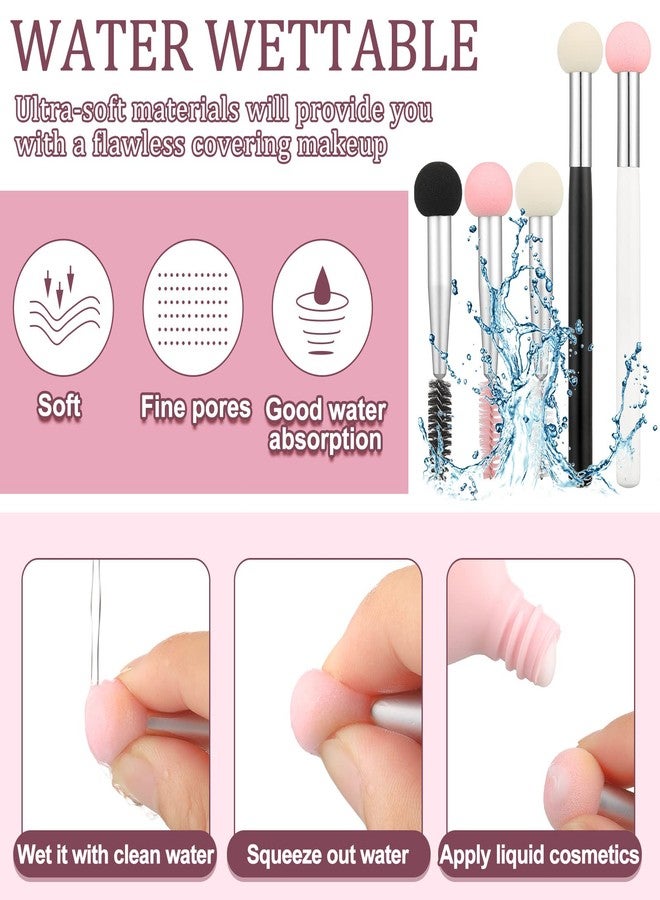 Skyley 10 Pcs Beauty Sponge Makeup Brush Set Sponge Applicator Concealer Brush Soft Head Makeup Brush Double Head Makeup Brush with Eyebrow Brush - Image 3
