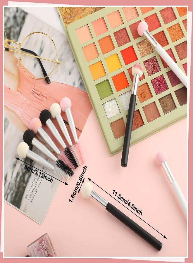 Skyley 10 Pcs Beauty Sponge Makeup Brush Set Sponge Applicator Concealer Brush Soft Head Makeup Brush Double Head Makeup Brush with Eyebrow Brush - Image 5