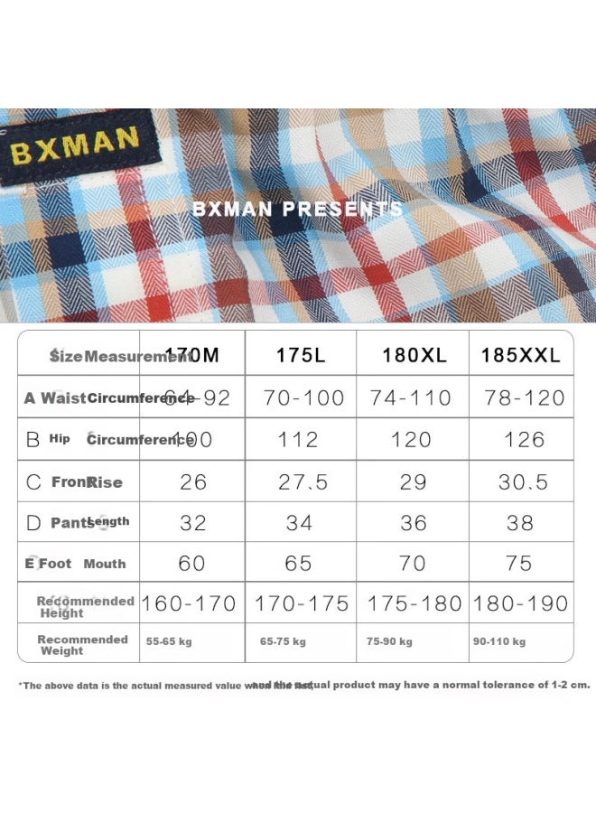 Bxman Arlo Loose Men's Underwear Men's Flat Angle Pants Pure Cotton Woven Shorts Men's Pajamas Cbt567 170m - Image 5