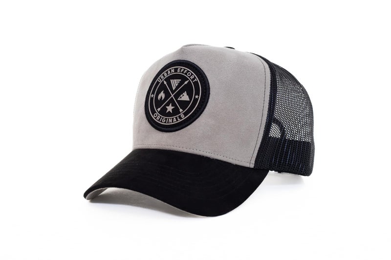 Urban Effort Mesh Back Cap - for Men and Women Baseball Hat 5-Panel Trucker Hat - Great Snapback Closure for Hunting & Hiking (Curved Trucker, Gray/Black) - Image 2