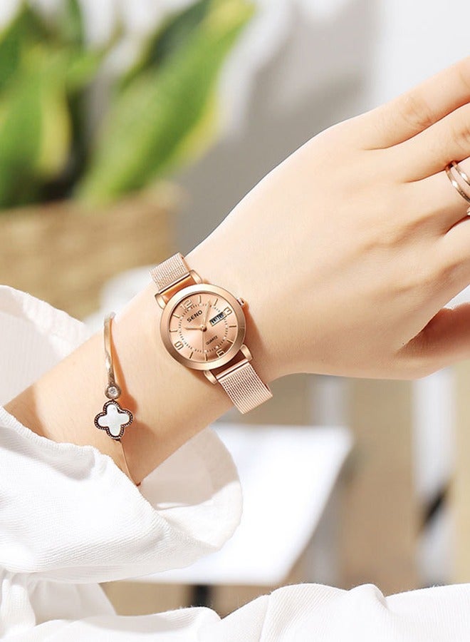 SENO Women's Quartz Luminous Waterproof Double Calendar Watch - Image 2