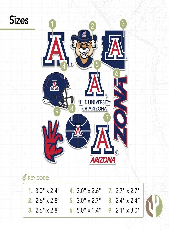 Desert Cactus University of Arizona Sticker Wildcats UA Sticker Vinyl Decals Laptop Water Bottle Car Sheet T2 (Type 2-3) - Image 4