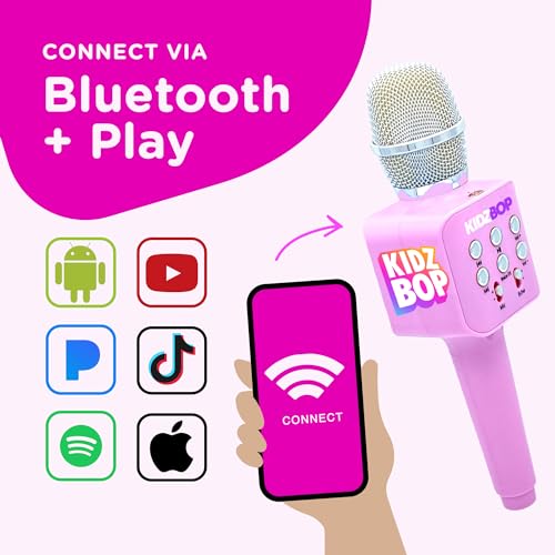 Move2Play, Kidz Bop Karaoke Microphone | The Hit Music Brand for Kids | Toy for Girls & Boys Ages 2, 3, 4, 5, 6, 7, 8+ Years Old | Gift & Birthday Present - Image 3