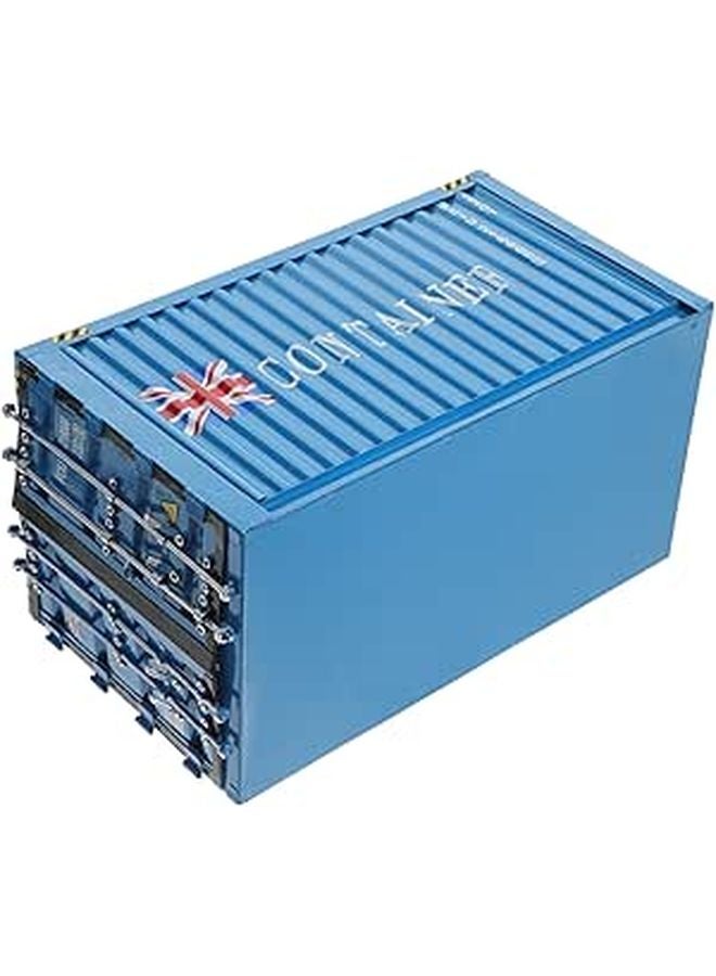 Modern Blue Metal Tissue Box Holder For Home Office Restaurant Storage - Image 1