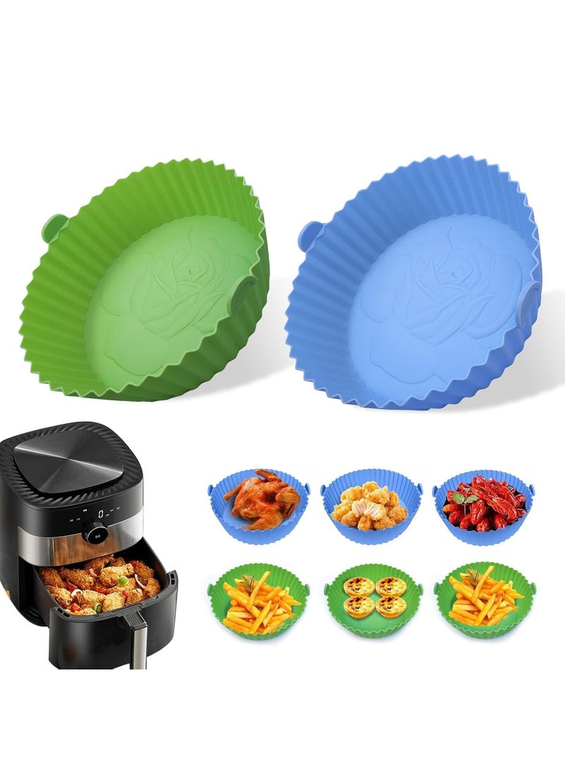 LAKHESHWAR LAKHESHWAR Reusable Air Fryer Silicone Basket Heat Resistant Easy Cleaning fryers Pot Round for Oven Accessories baking try cake making 1 PCS  - Image 2
