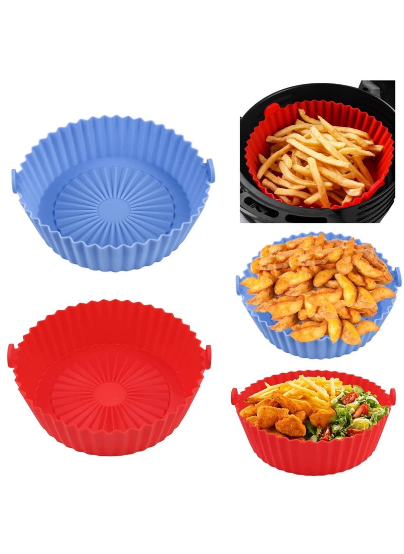 LAKHESHWAR LAKHESHWAR Reusable Air Fryer Silicone Basket Heat Resistant Easy Cleaning fryers Pot Round for Oven Accessories baking try cake making 1 PCS  - Image 3