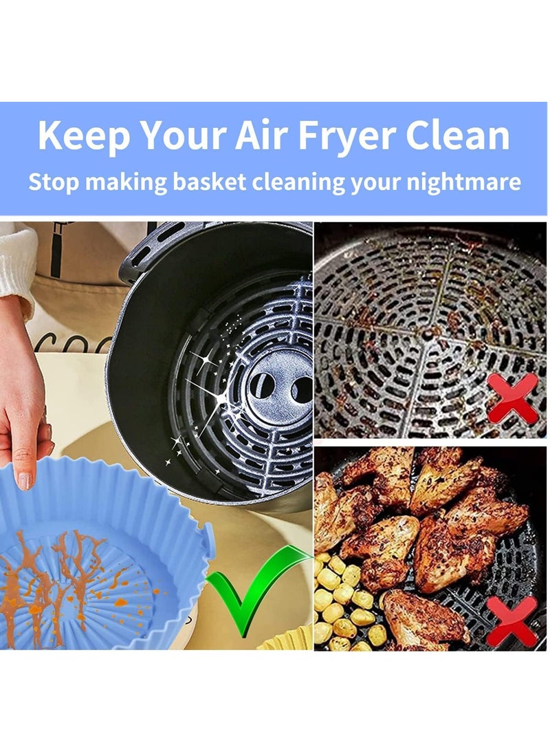 LAKHESHWAR LAKHESHWAR Reusable Air Fryer Silicone Basket Heat Resistant Easy Cleaning fryers Pot Round for Oven Accessories baking try cake making 1 PCS  - Image 4