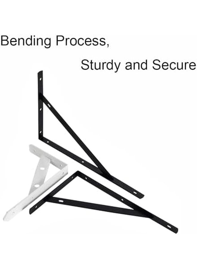 Heavy Duty L Shaped Shelf Brackets Black Metal Wall Mount Supports For Floating Shelves - Image 4