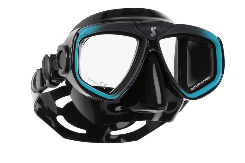 SCUBAPRO Zoom Scuba Mask with Ultra Clear Dual Lens and Lens-Change System for Optical Lenses for Diving, Black/Turquoise - Image 2