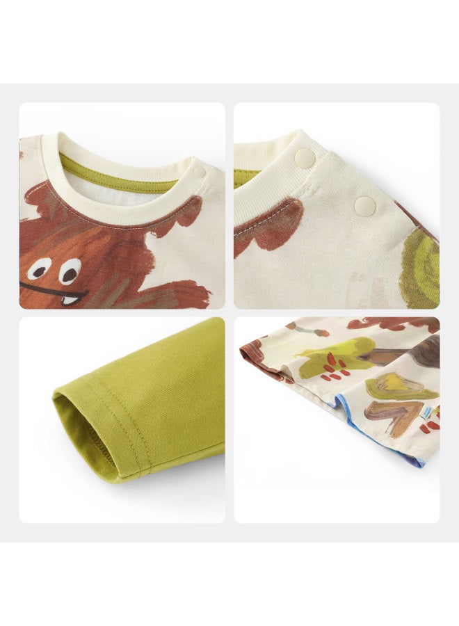 Color Blocking Versatile] Boys' T-shirt Long Sleeve Spring/autumn Style Baby Fake Two-piece Top Children's Base Layer Girl's - Image 5