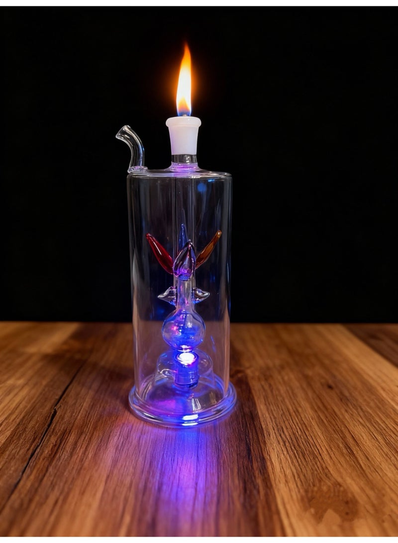 شيانغ مي مصباح زيت زجاجي ممتاز مقاوم للحرارة، زجاجة مزهرية زجاجية مصنوعة من مادة البورسليكات عالية الجودة للاستخدام طويل الأمد، مزهرية زجاجية شفافة (لون عشوائي) - Image 1