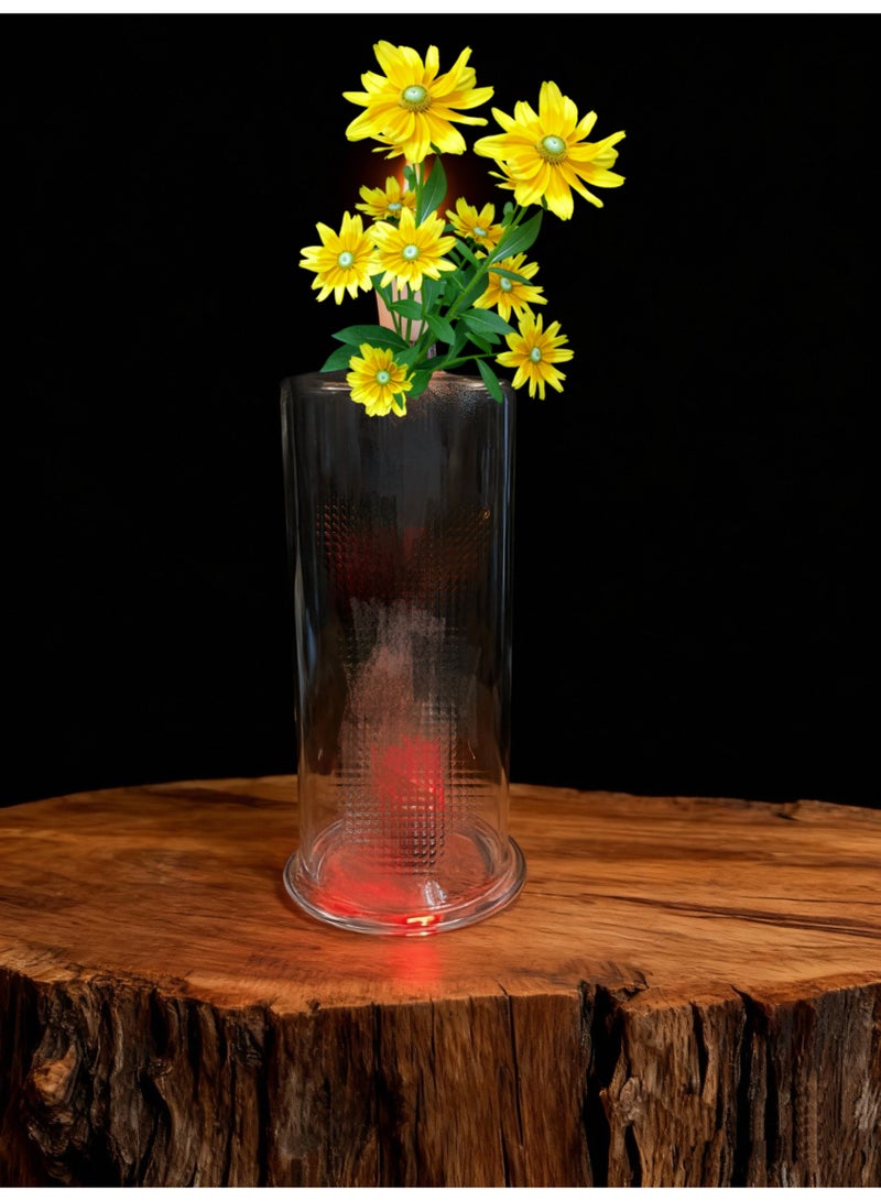 Angmei Premium Heat Resistant Glass Oil Lamp, Glass Vase Bottle Medical Grade High Borosilicate Material for Long lasting Use Glass Vase Transparent (Random Color) - Image 2