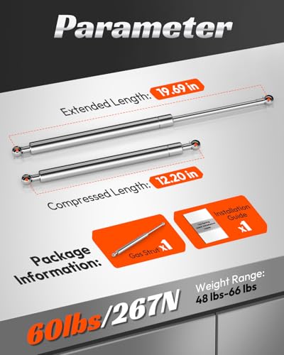 PAMAGOO C1608260 20 Inch 60 Lbs Stainless Steel Gas Struts spdgs530060 20 Marine Gas Shocks for Boat Hatch Engine Cover RV Door Basement Compartment Door Hot TOB Cover 1 PC - Image 3