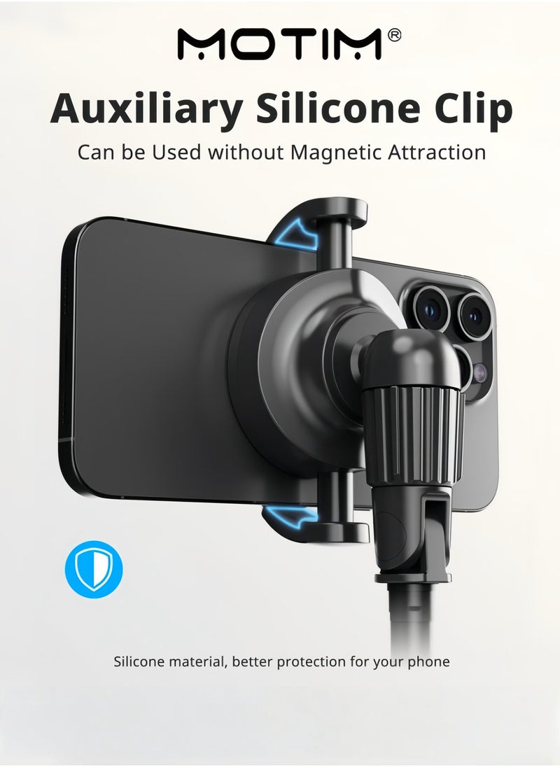 Motim 1.6m Magnetic Tripod for iPhone Extendable Stand with Remote for iPhone 15/14/13/12 & Android Phones  - Image 3