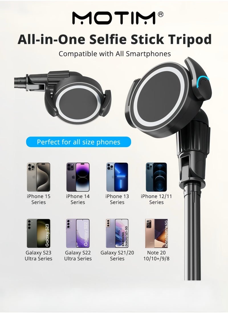 Motim 1.6m Magnetic Tripod for iPhone Extendable Stand with Remote for iPhone 15/14/13/12 & Android Phones  - Image 4