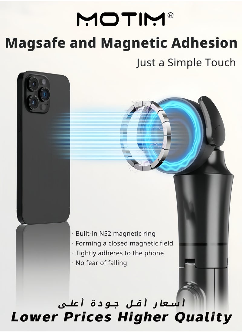 Motim - 1.6m Magnetic Tripod for iPhone Extendable Stand with Remote for iPhone 15/14/13/12 & Android Phones - Image 1
