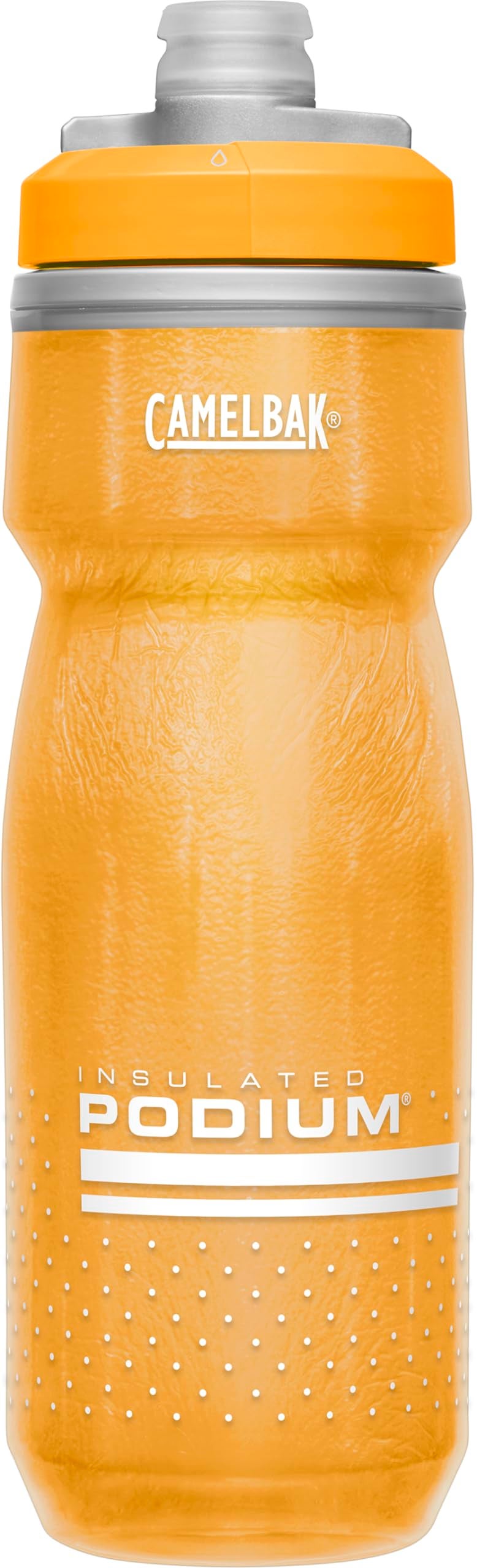 CAMELBAK زجاجة ماء دراجة كاملباك بوديوم تشيل المعزولة - زجاجة سهلة الضغط - تناسب معظم حوامل الدراجات - 21 أونصة برتقالية - Image 1