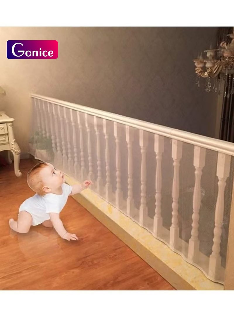 Gonice Durable Adjustable Child Banister Safety Guard Removable Balcony And Stairway Safety Net 300cm*79cm - Image 1