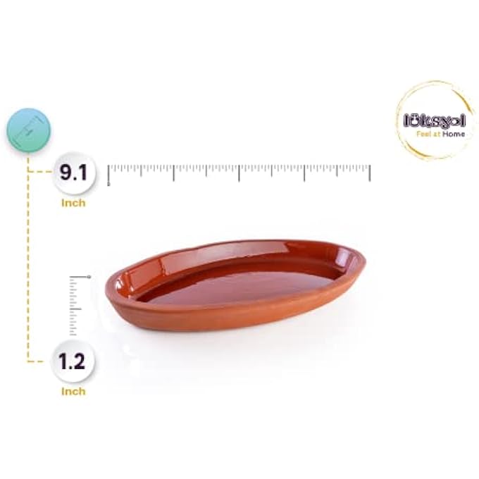 Bandai Small Oval Pots For Cooking Pan For Mexican Indian Korean Dishes Handmade Cookware Clay Pot For Oven Terracotta Pot Clay Pot For Cooking Clay Pan For Cooking Clay Oven Pot Set 2 Pcs - Image 4