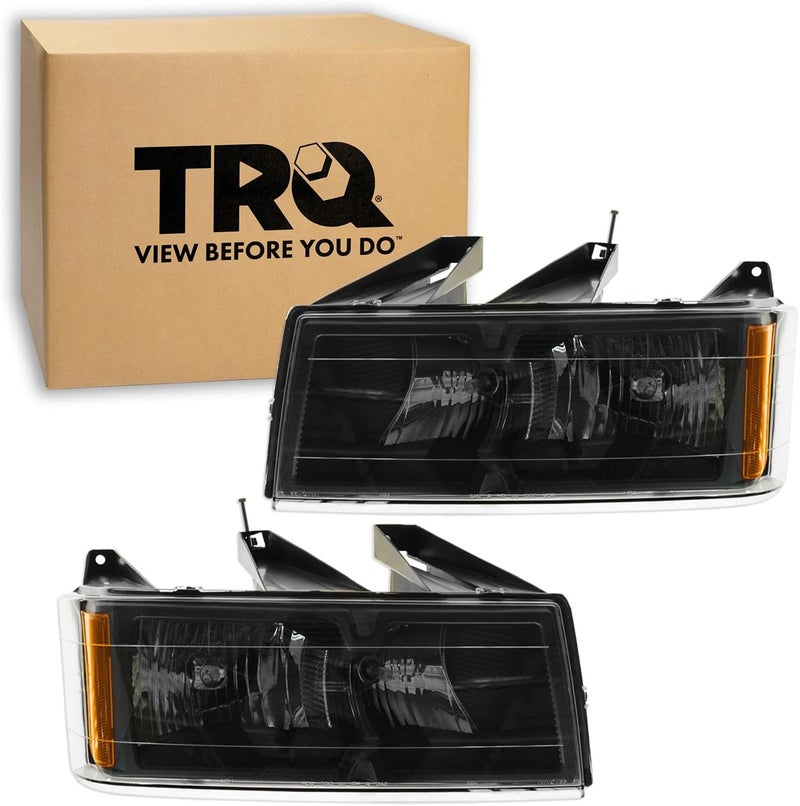 TRQ Driver & Passenger Side Headlight Assembly Set for 2004-2012 Canyon Colorado & Isuzu Models - Image 1
