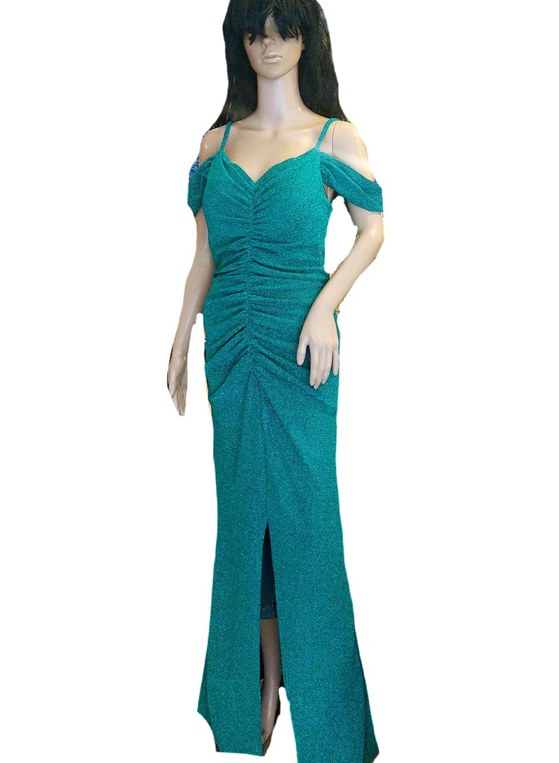 Women glittery soiree lycra party event dress - Image 1