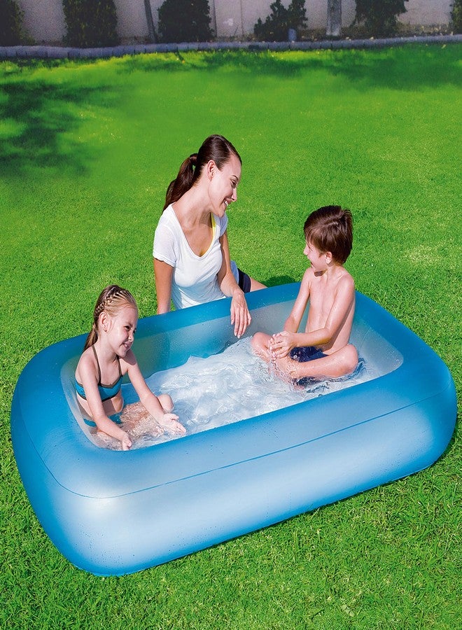 NHR Inflatable Swimming Pool for Kids & Adults, Portable Home Pool Bathtub 102 L Water Capacity, Quick Setup Baby Bath Tub, Mini Water Pool for Indoor Outdoor Garden Balcony (165 x 104 x 25 cm, Blue) - Image 1