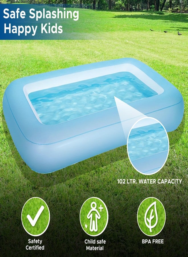 NHR Inflatable Swimming Pool for Kids & Adults, Portable Home Pool Bathtub 102 L Water Capacity, Quick Setup Baby Bath Tub, Mini Water Pool for Indoor Outdoor Garden Balcony (165 x 104 x 25 cm, Blue) - Image 5
