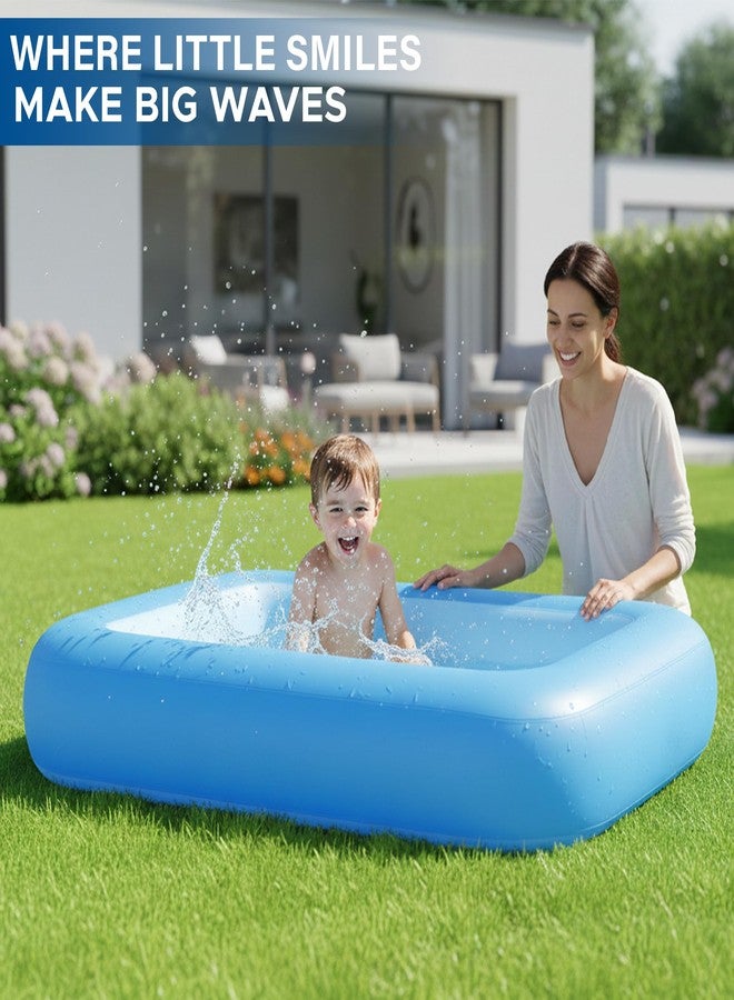 NHR Inflatable Swimming Pool for Kids & Adults, Portable Home Pool Bathtub 102 L Water Capacity, Quick Setup Baby Bath Tub, Mini Water Pool for Indoor Outdoor Garden Balcony (165 x 104 x 25 cm, Blue) - Image 2