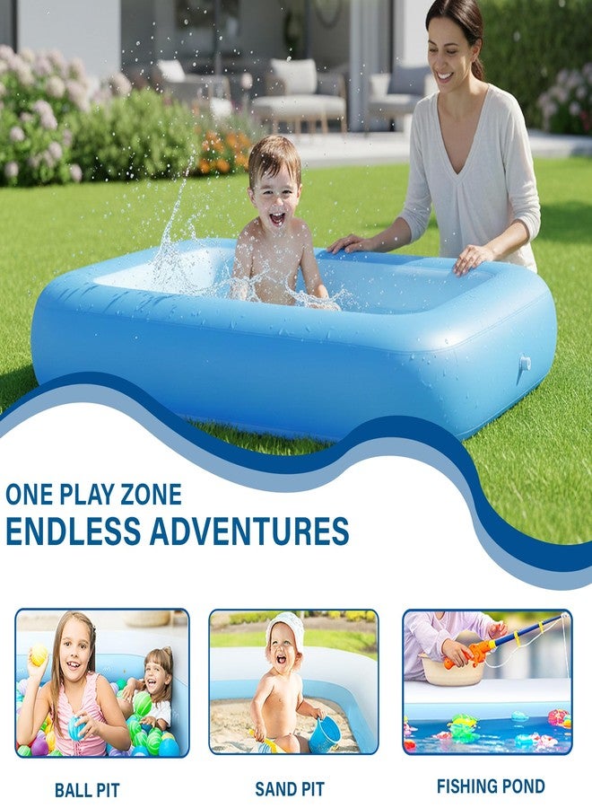 NHR Inflatable Swimming Pool for Kids & Adults, Portable Home Pool Bathtub 102 L Water Capacity, Quick Setup Baby Bath Tub, Mini Water Pool for Indoor Outdoor Garden Balcony (165 x 104 x 25 cm, Blue) - Image 3