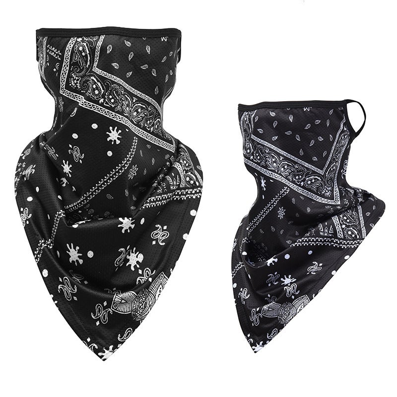 Generic Ice Silk Neck Gaiter UV Protection Camo for Outdoor Sports Cycling Black cashew