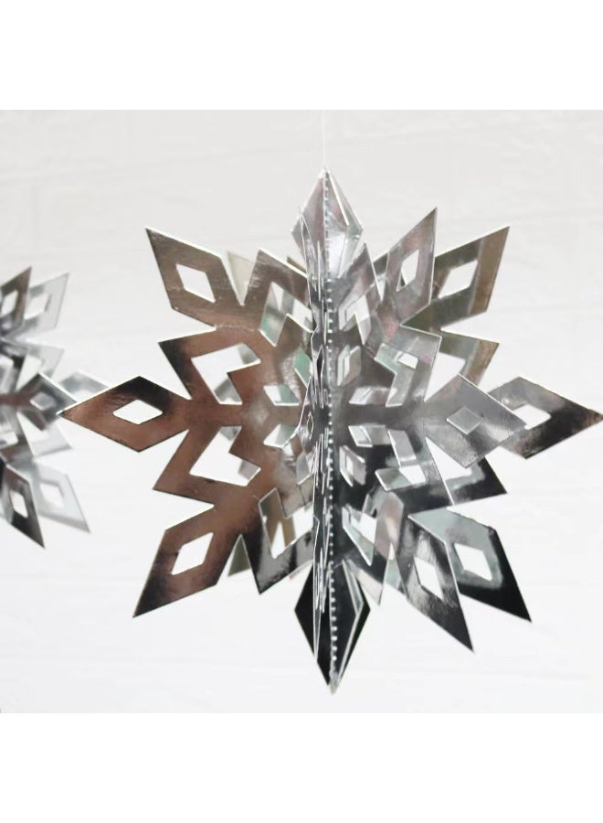 HSEAMALL 6-Piece 3D Paper Snowflake Decoration Set New Year & Christmas Party Decorations (2 pieces each of 15cm, 20cm, 25cm) - Image 3