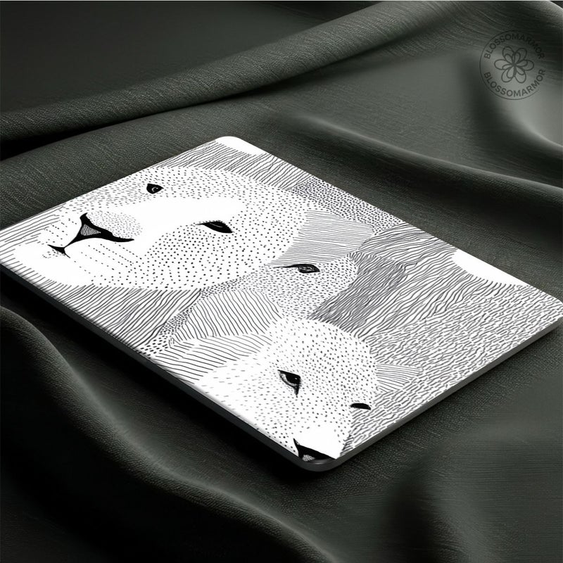 حافظة ناعمة من مادة PU لأجهزة MacBook Pro 13 موديلات 2020-2022 بألوان مزيج تصميم الأسد والزهرة - Image 4