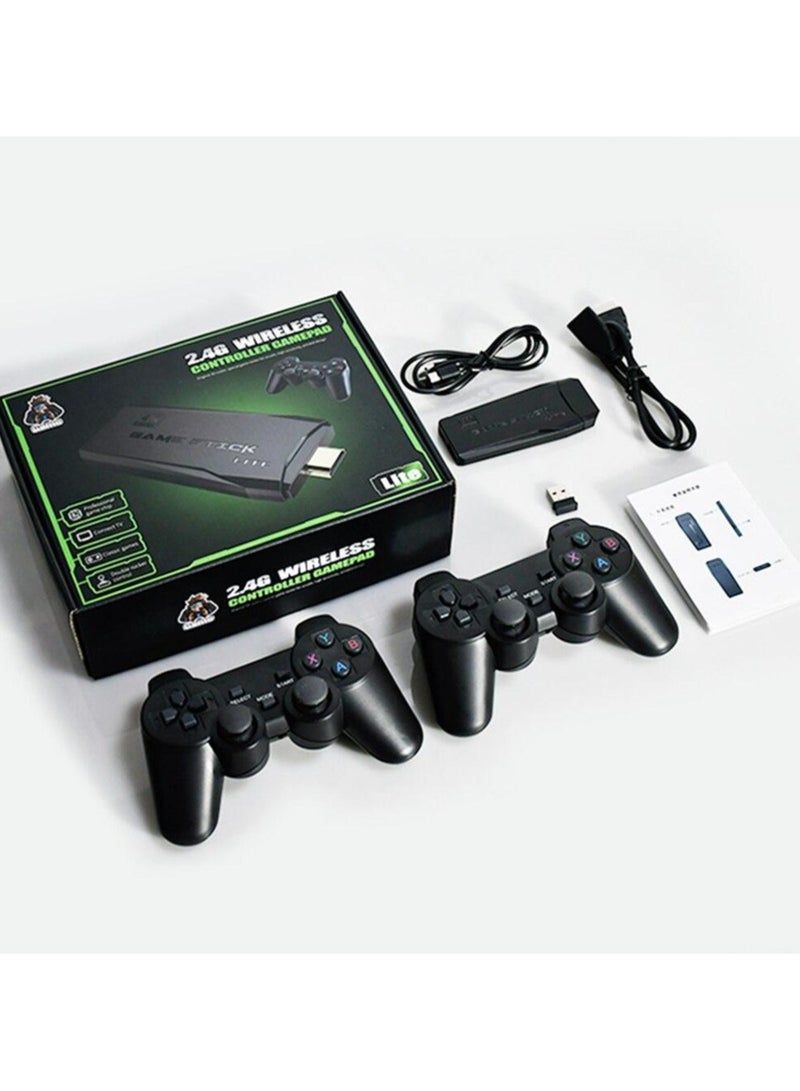 Blulory Wireless Retro Game Console Plug And Play Video Game Stick Built-in 10000+ Games 9 Classic Emulators 4K High Definition HDMI Output For TV with Dual 2.4G Wireless Controllers - Image 1