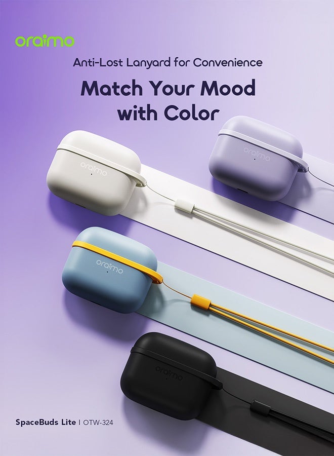 أورايمو سبيس بودز لايت OTW-324 سماعات أذن لاسلكية حقيقية، صوت ثلاثي الأبعاد Sound360 مع مكالمات واضحة كريستالية بفضل الذكاء الاصطناعي، سماعة بلوتوث، ملائمة مريحة، 40 ساعة من وقت التشغيل، سماعات أذن مقاومة للماء - أبيض - Image 5
