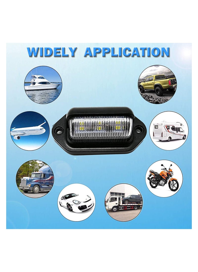 SYOSI - 4PCS LED Number Plate Light, 12V-24V DC Compatibility Waterproof License Plate Lamp License Plate Illumination 6-SMD Number Plate Light for Truck SUV Trailer Van RV Boats Cargo Lights Under Hood Light - Image 1