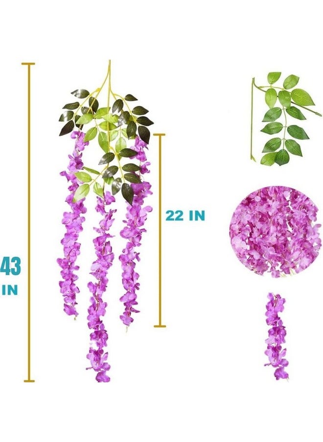 SATYAM KRAFT 6 Pcs (43.2 inch) Artificial Wisteria Vine Ratta Fake Wisteria Hanging Garland Silk Long Hanging Bush Flowers String for Christmas,Home Decor,Wedding,Marriage,Anniversary Decoration(Rani) - pzsku/ZDD19EAEB16440AA8910FZ/45/_/1736571299/7414c9b3-dc6e-42df-b104-cd7a2c001830