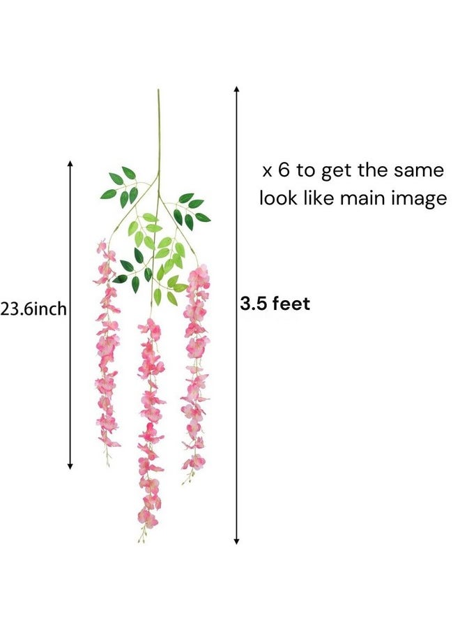 SATYAM KRAFT 6 Pcs (43.2 inch) Artificial Wisteria Vine Ratta Fake Wisteria Hanging Garland Silk Long Hanging Bush Flowers String for Christmas,Home Decor,Wedding,Marriage,Anniversary Decoration(Rani) - pzsku/ZDD19EAEB16440AA8910FZ/45/_/1736571325/9a4ffc5d-f91d-4ea2-987e-9dc07f4d81a0